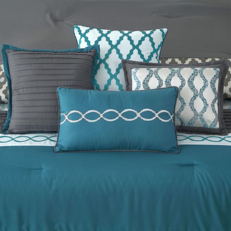 Juego de Edredón LANCO MODERN LIFESTYLE King Azul 10 piezas