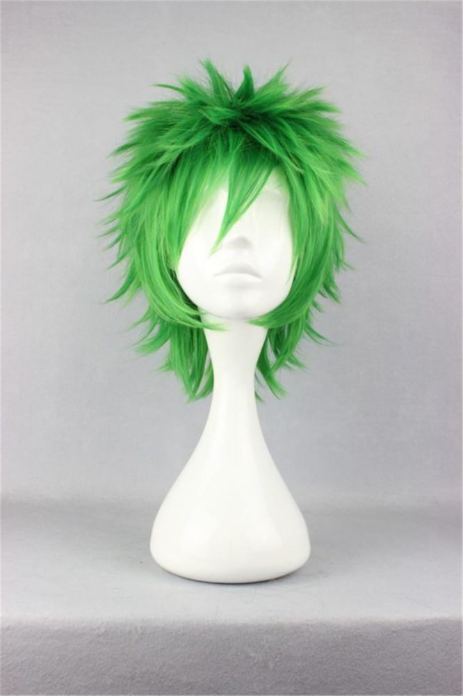 Peluca COSPLAZA Corta Verde con Picos para Cosplay de Anime