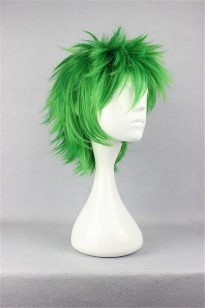 Peluca COSPLAZA Corta Verde con Picos para Cosplay de Anime