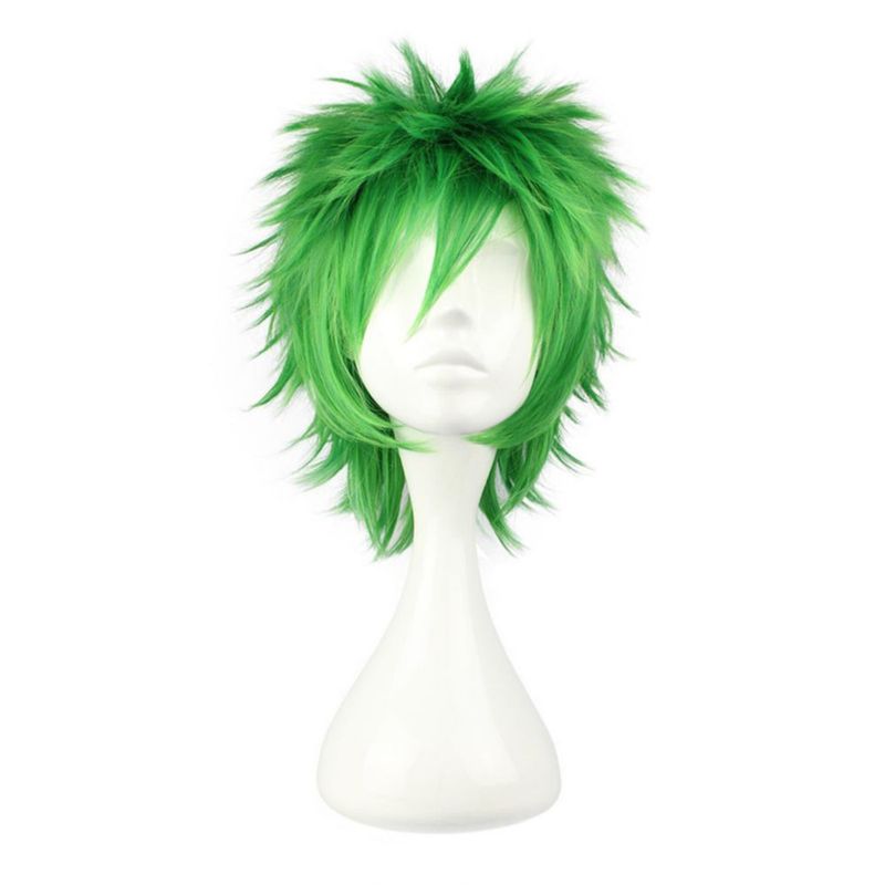 Peluca COSPLAZA Corta Verde con Picos para Cosplay de Anime