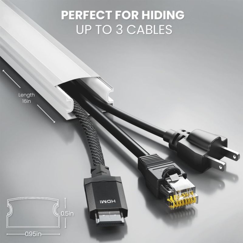 Ocultador de cables EVEO 762 cm – Kit de canaletas negras