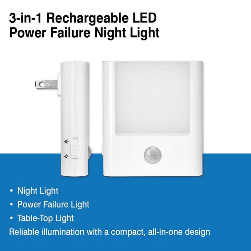 Luz Nocturna Camelion Pack de 4 con Sensor de Movimiento 3 en 1