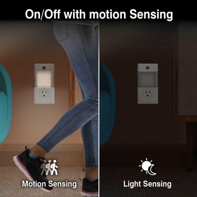 Luz Nocturna Camelion Pack de 4 con Sensor de Movimiento 3 en 1