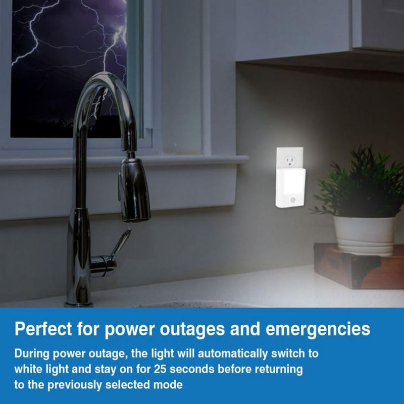 Luz Nocturna Camelion Pack de 4 con Sensor de Movimiento 3 en 1