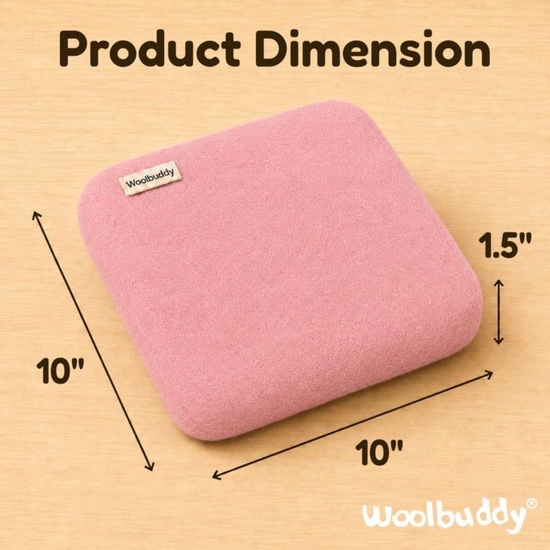 Tapete de fieltro Woolbuddy 25x25x4 cm Rosa de lana pura