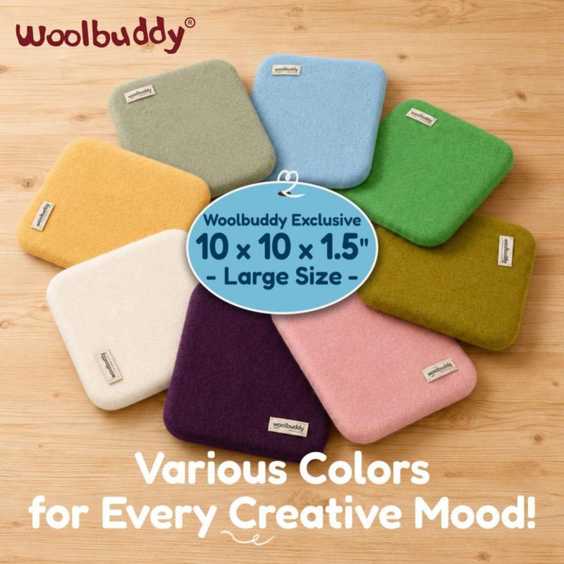 Tapete de fieltro Woolbuddy 25x25x4 cm Rosa de lana pura