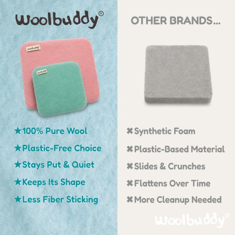 Tapete de fieltro Woolbuddy 25x25x4 cm Rosa de lana pura