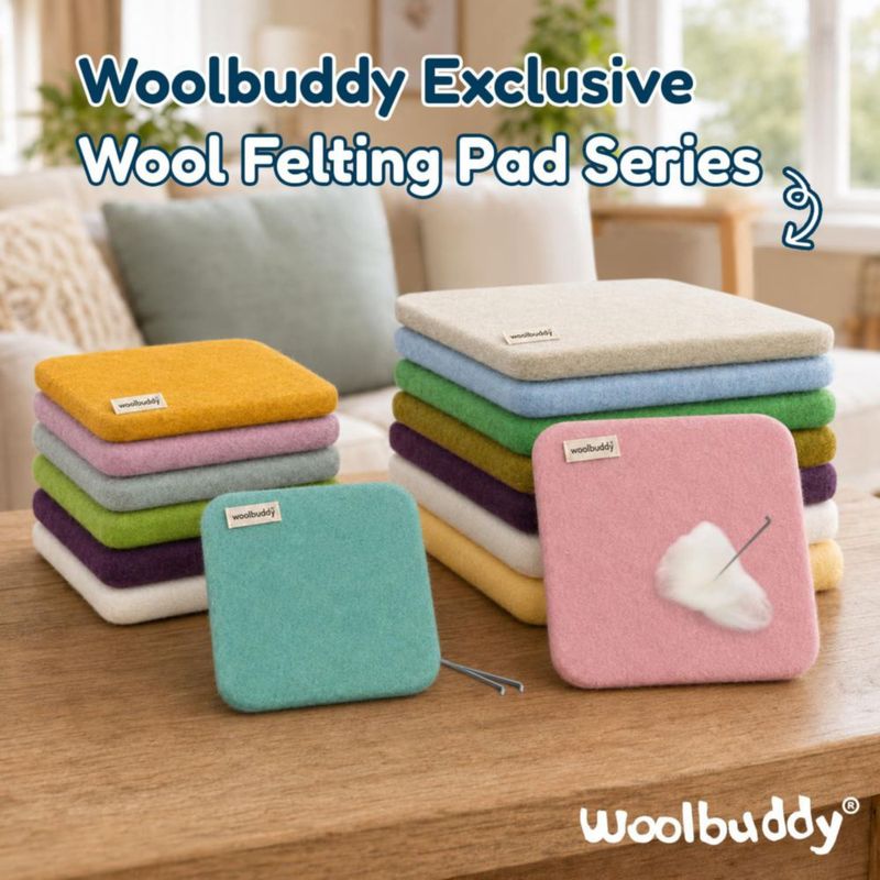 Tapete de fieltro Woolbuddy 25x25x4 cm Rosa de lana pura