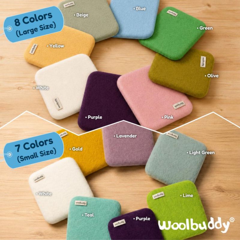 Tapete de fieltro Woolbuddy 25x25x4 cm Rosa de lana pura