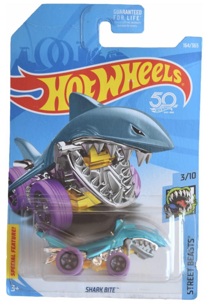 Vehículo de juguete Hot Wheels Shark Bite verde azulado 164/365