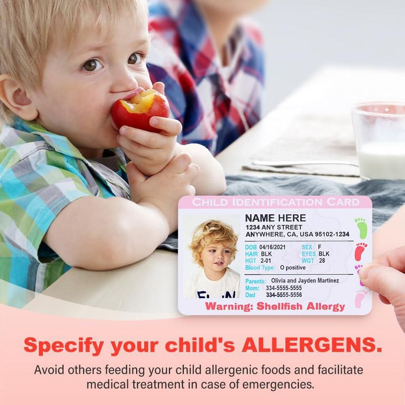 Tarjeta de identificación infantil de viaje RAYCCI roja + portatarjeta