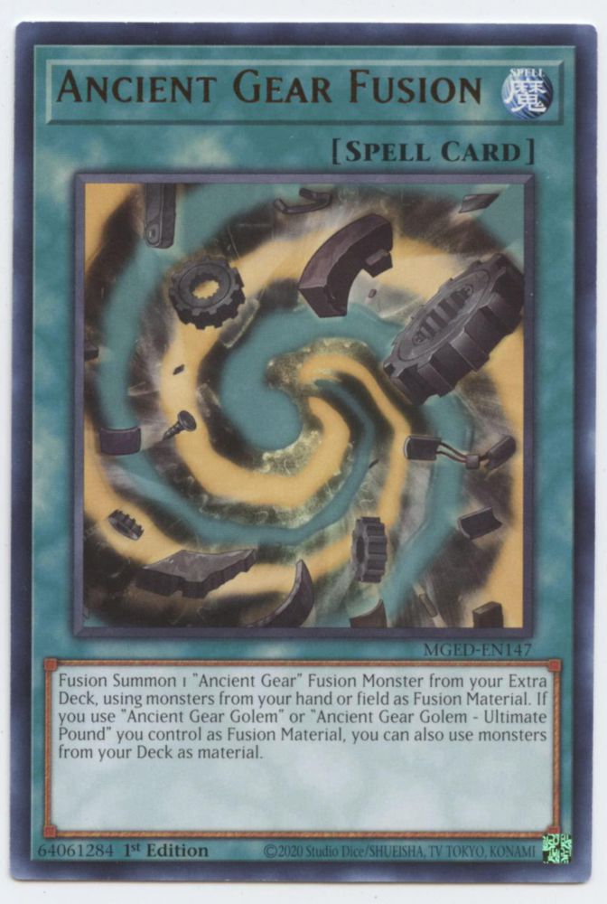 Yu-Gi-Oh! Ancient Gear Fusion MGED-EN147 Rara 1.ª Edición