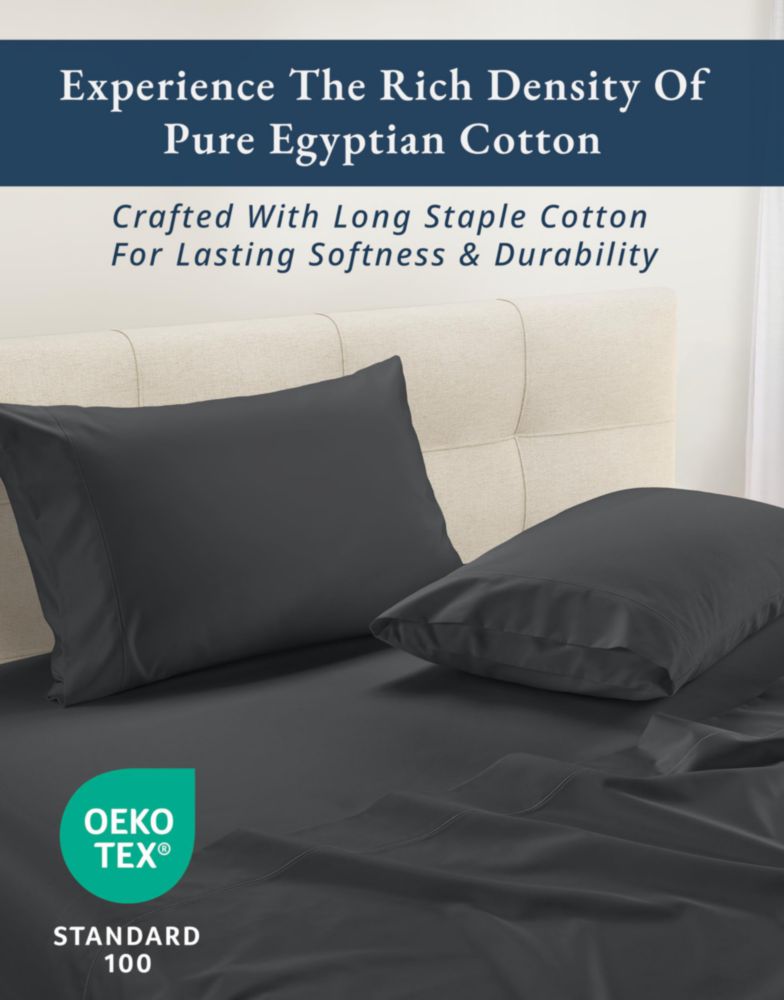 Juego de sábanas King LANE LINEN de algodón egipcio satén – Moonless Night