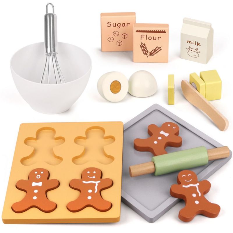 Juego de Pan de Jengibre de Madera Pillowhale 18 Piezas