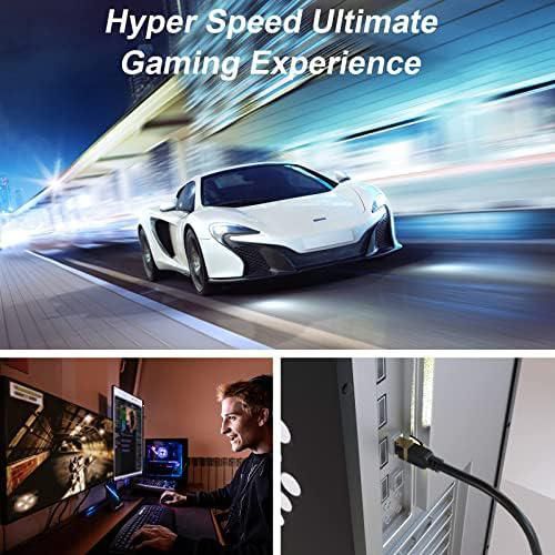 Cable Ethernet Cat 8 24 m 40 Gbps con conectores dorados