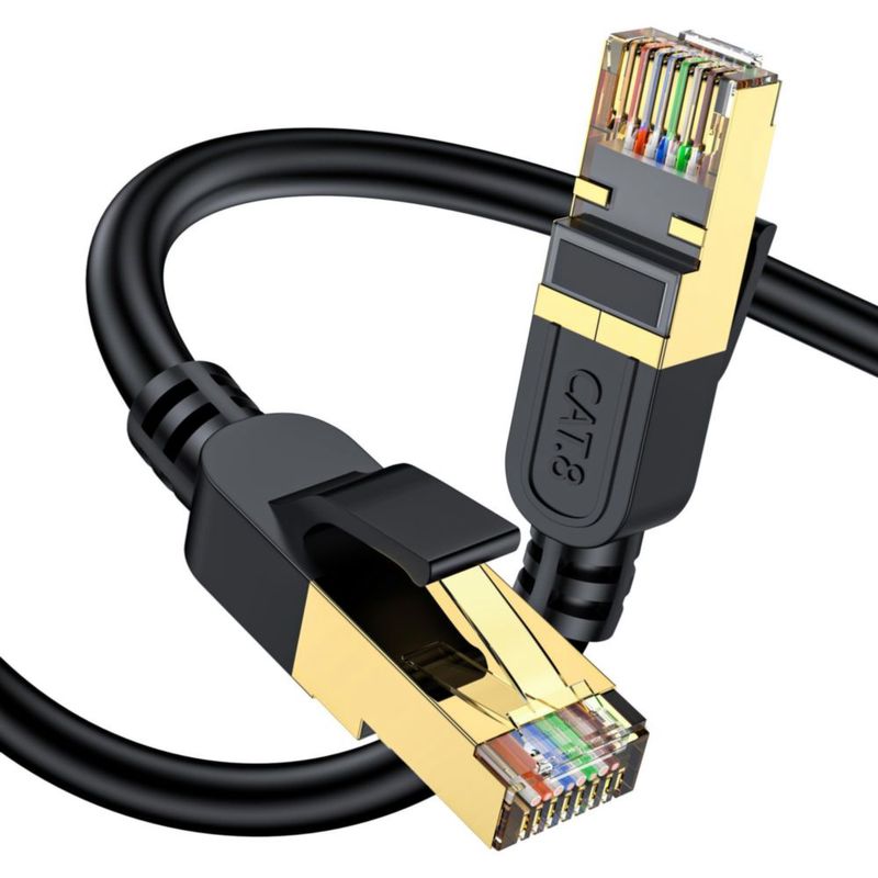 Cable Ethernet Cat 8 24 m 40 Gbps con conectores dorados