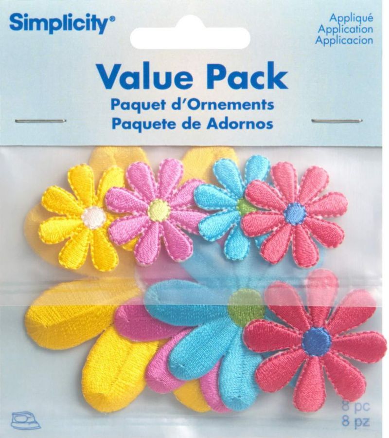 Parche bordado Simplicity 8 piezas Multicolor Margarita