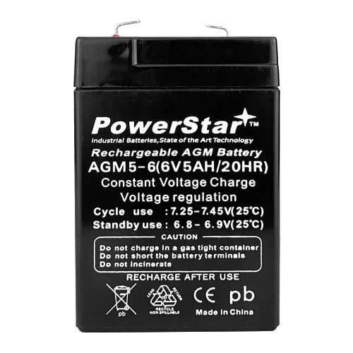 Batería SLA PowerStar 6V 5Ah AGM (Reemplaza Duracell)
