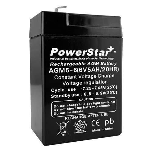 Batería SLA PowerStar 6V 5Ah AGM (Reemplaza Duracell)