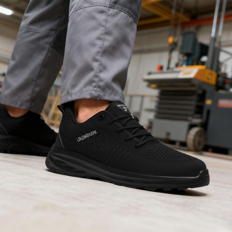 Zapatos de trabajo IRONDUDE negro con puntera compuesta y transpirables