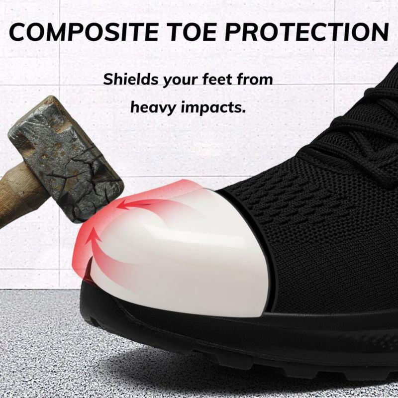 Zapatos de trabajo IRONDUDE negro con puntera compuesta y transpirables