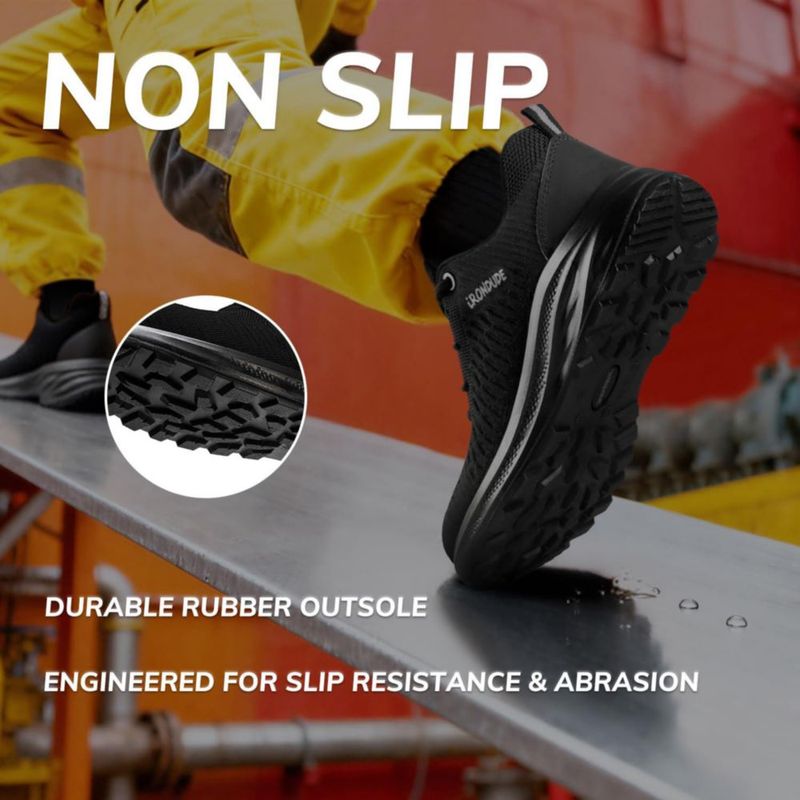 Zapatos de trabajo IRONDUDE negro con puntera compuesta y transpirables
