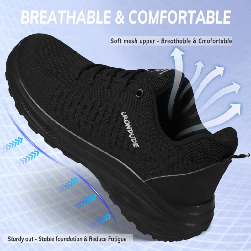 Zapatos de trabajo IRONDUDE negro con puntera compuesta y transpirables