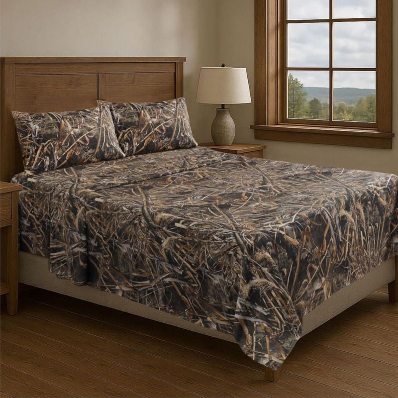 Juego de sábanas VISI-ONE Full Camo de 4 piezas en microfibra