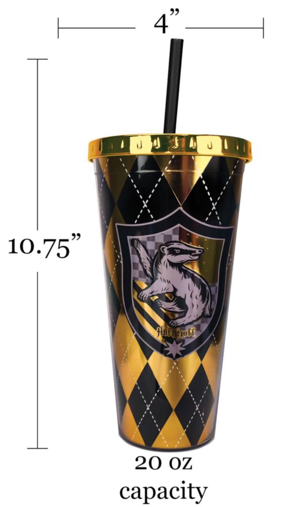 Vaso de Bebida Spoontiques 568 ml Hufflepuff con Acabado Foil