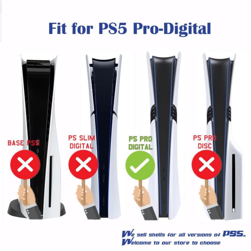 Placa frontal roja para PS5 Pro Digital de PEYANZ + 2 cubiertas para mando