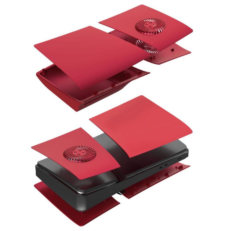Placa frontal roja para PS5 Pro Digital de PEYANZ + 2 cubiertas para mando