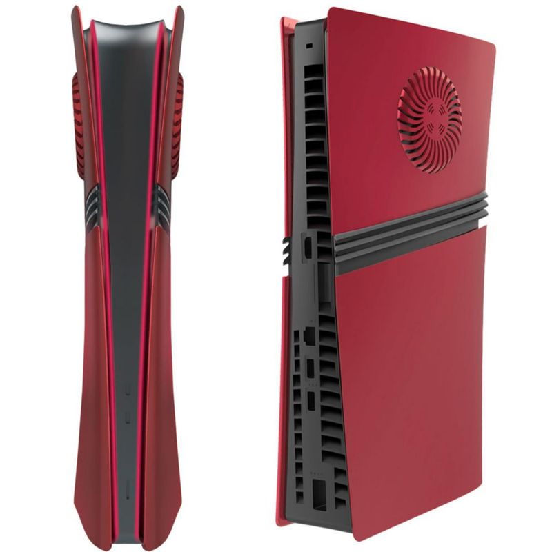 Placa frontal roja para PS5 Pro Digital de PEYANZ + 2 cubiertas para mando