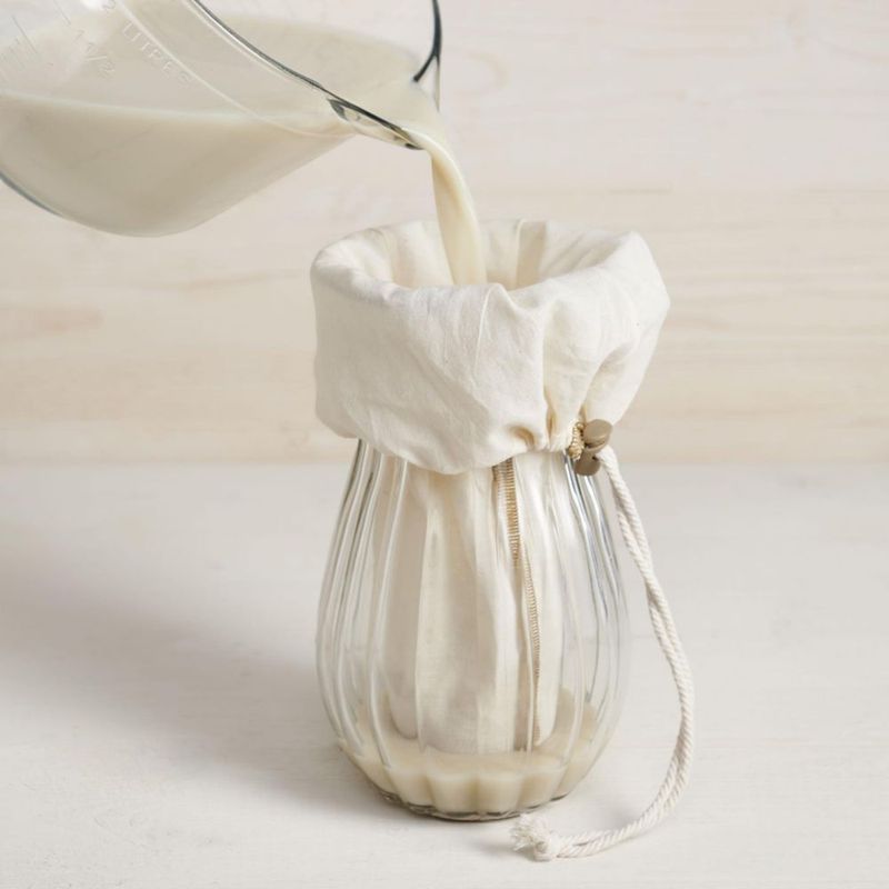 Bolsa de leche de avena de algodón HIC Kitchen 36x27 cm juego de 2