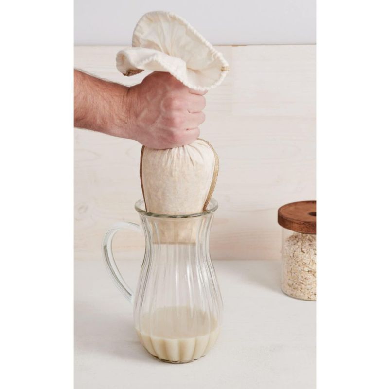 Bolsa de leche de avena de algodón HIC Kitchen 36x27 cm juego de 2