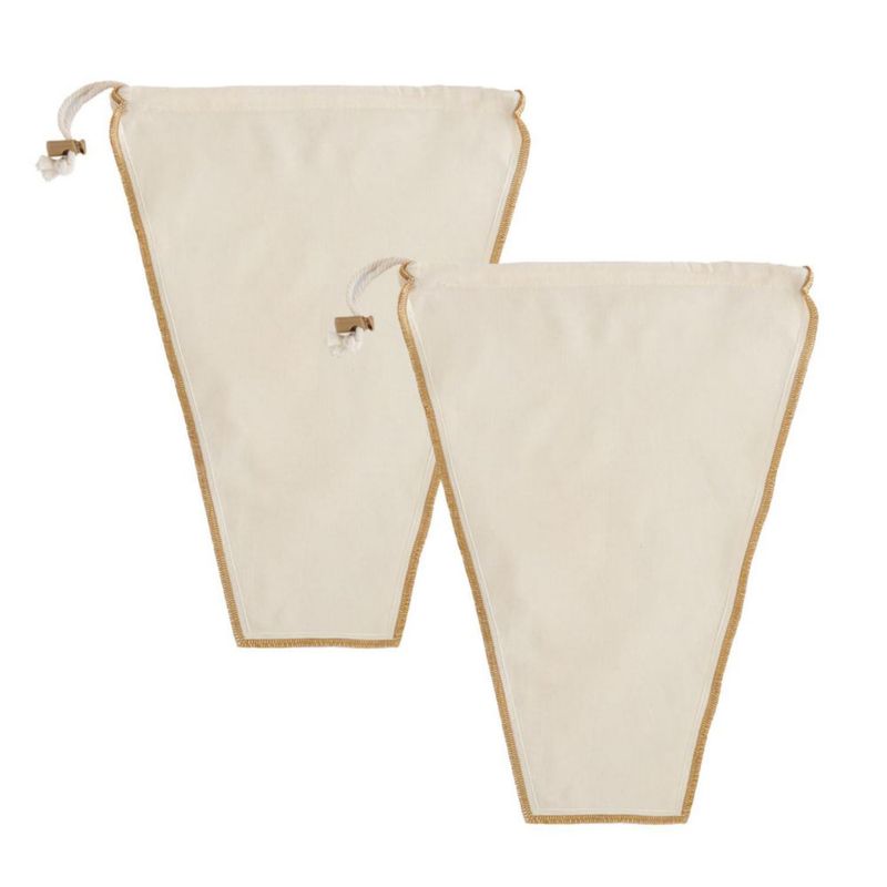 Bolsa de leche de avena de algodón HIC Kitchen 36x27 cm juego de 2