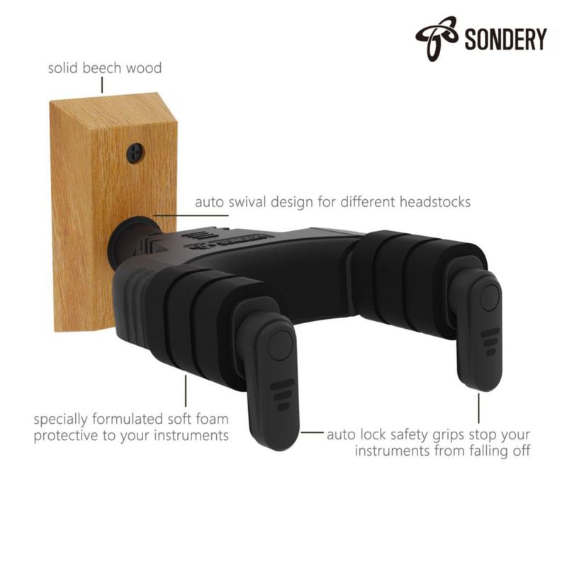 Soporte de pared para guitarra Sondery Auto Lock para todas las guitarras