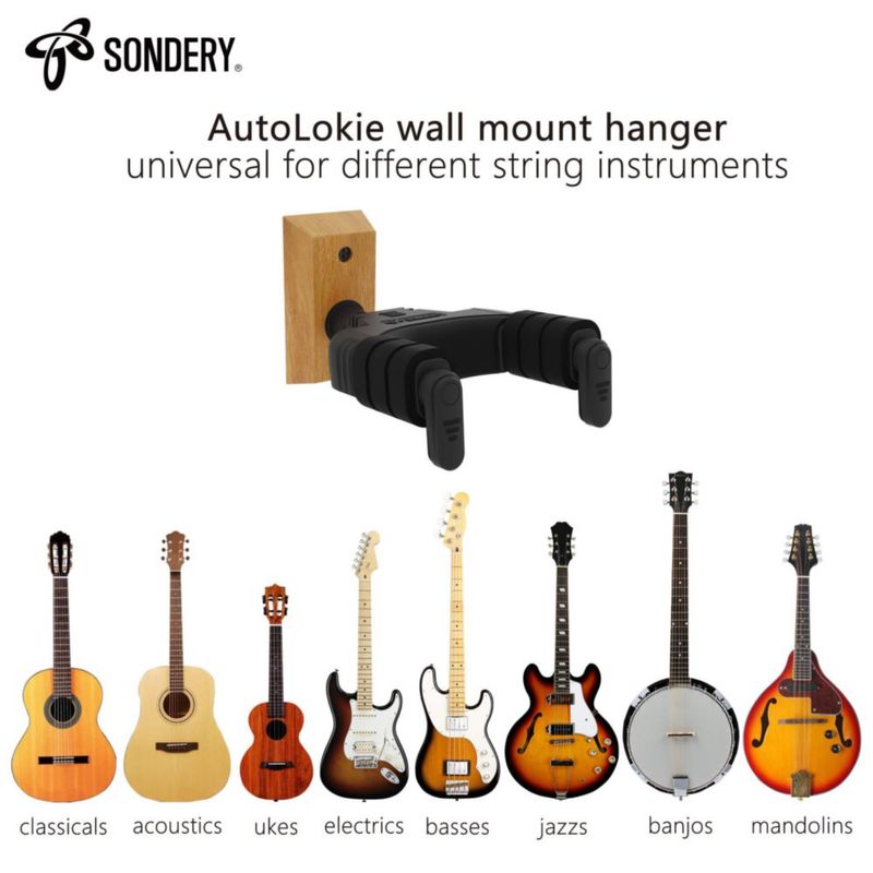 Soporte de pared para guitarra Sondery Auto Lock para todas las guitarras