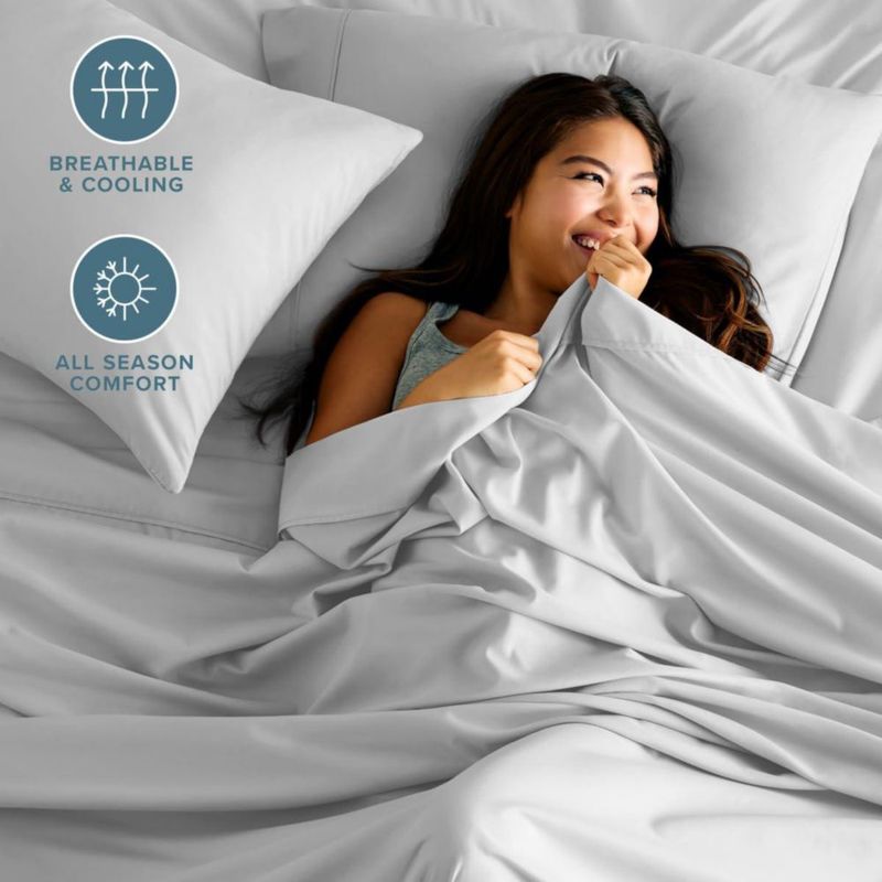 Juego de sábanas Bare Home Full XL Gris Nube