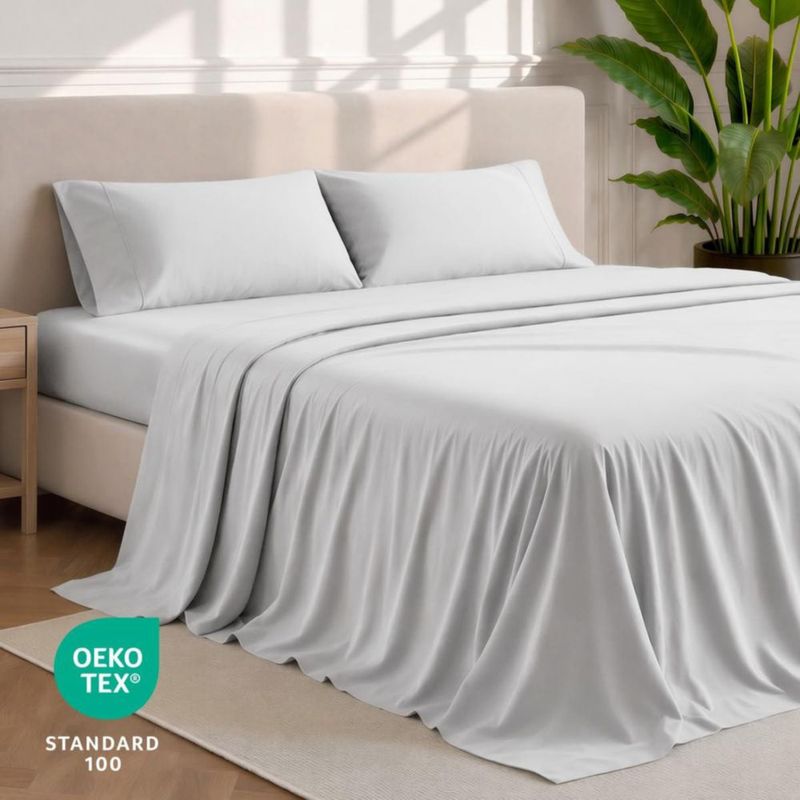 Juego de sábanas Bare Home Full XL Gris Nube