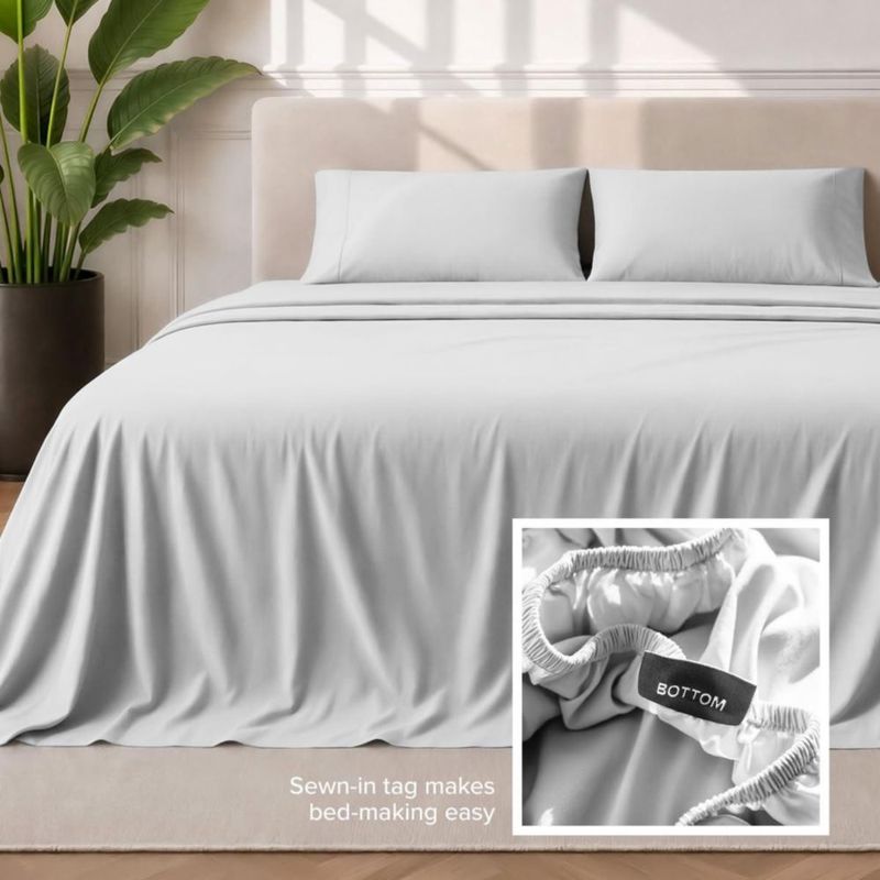 Juego de sábanas Bare Home Full XL Gris Nube