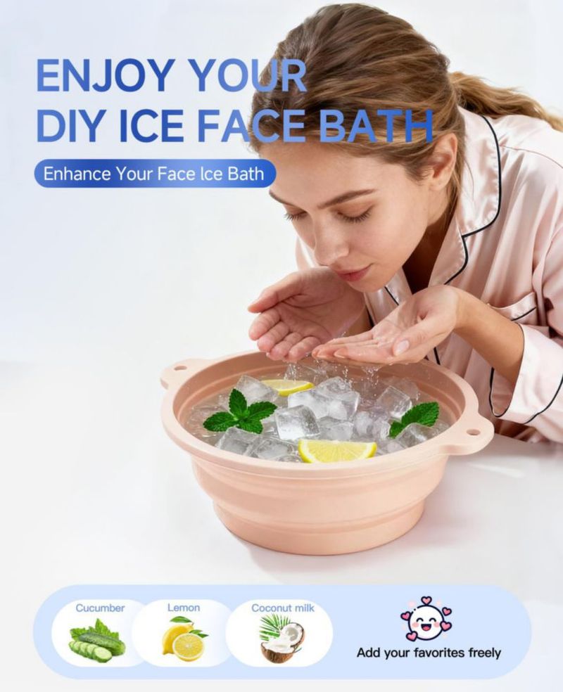 Tazón facial Dtuoen plegable de silicona blanco