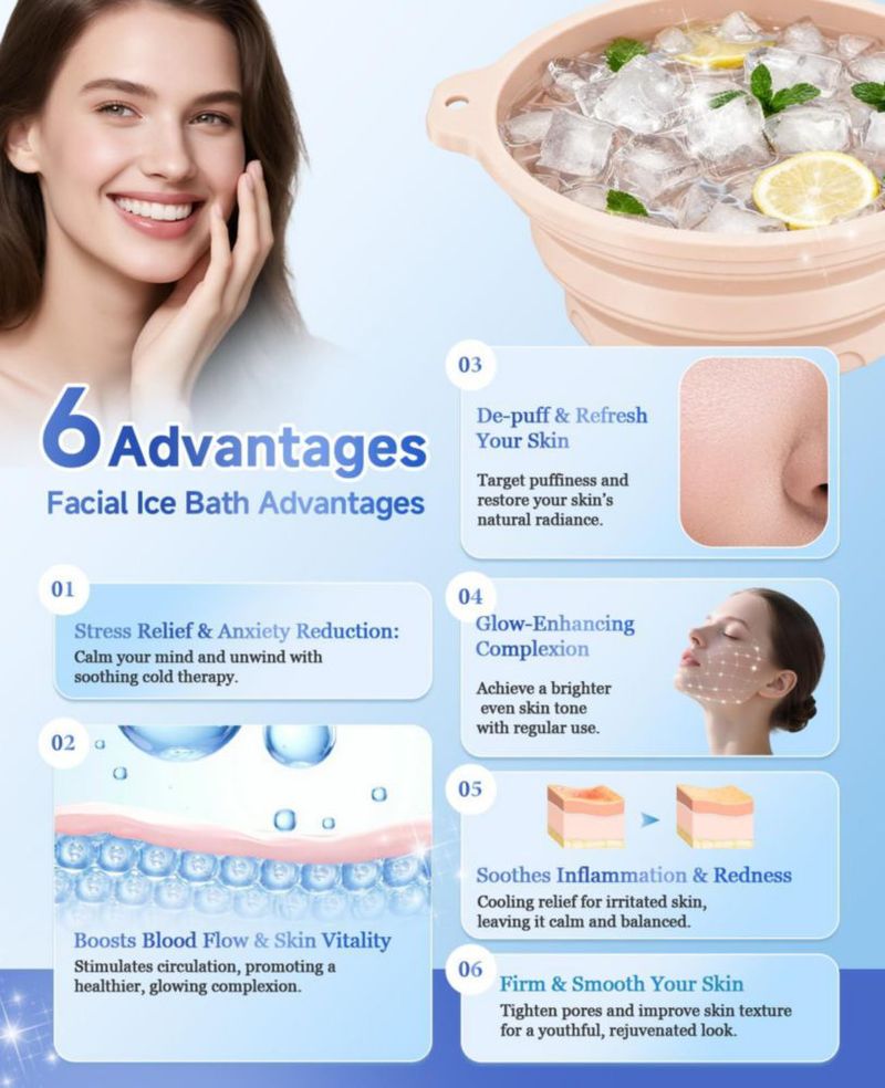 Tazón facial Dtuoen plegable de silicona blanco