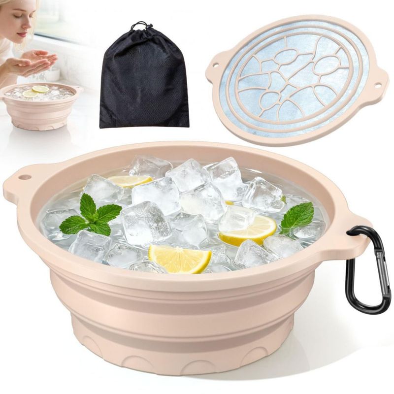 Tazón facial Dtuoen plegable de silicona blanco