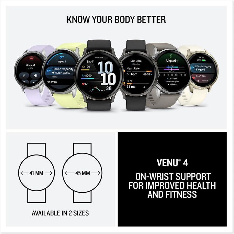 Reloj inteligente Garmin Venu 4 41 mm AMOLED gris pizarra