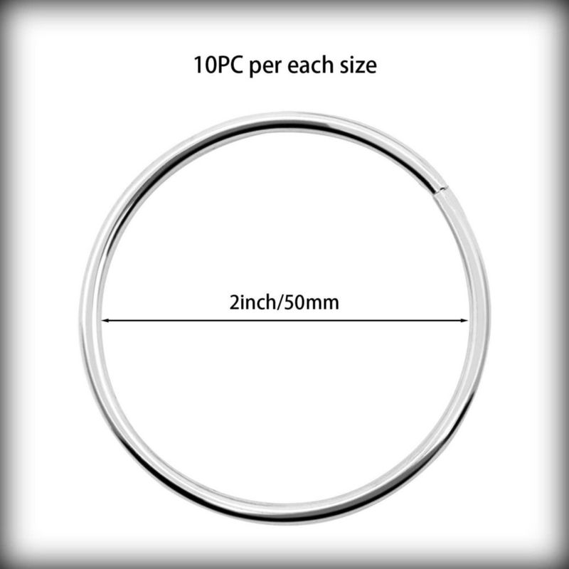 Aros de macramé SUNTQ 5 cm plateado – Pack de 10