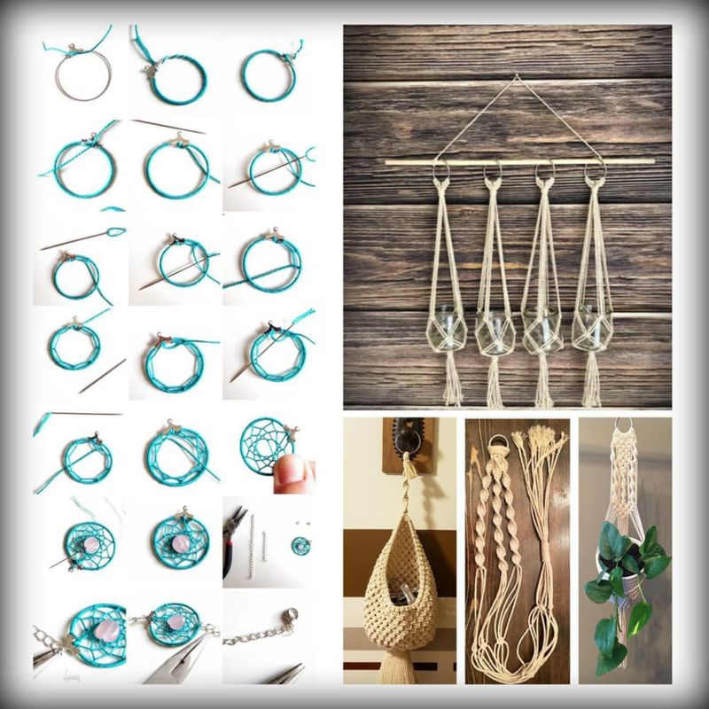Aros de macramé SUNTQ 5 cm plateado – Pack de 10
