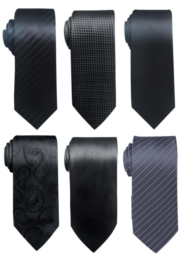 Set de 6 corbatas de jacquard tejido joy alice (Negro)