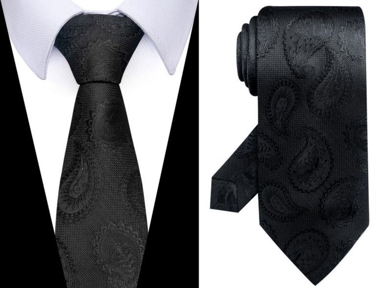 Set de 6 corbatas de jacquard tejido joy alice (Negro)