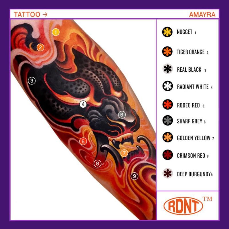 Juego de 6 colores de tinta para tatuaje Radiant Colors 15 ml