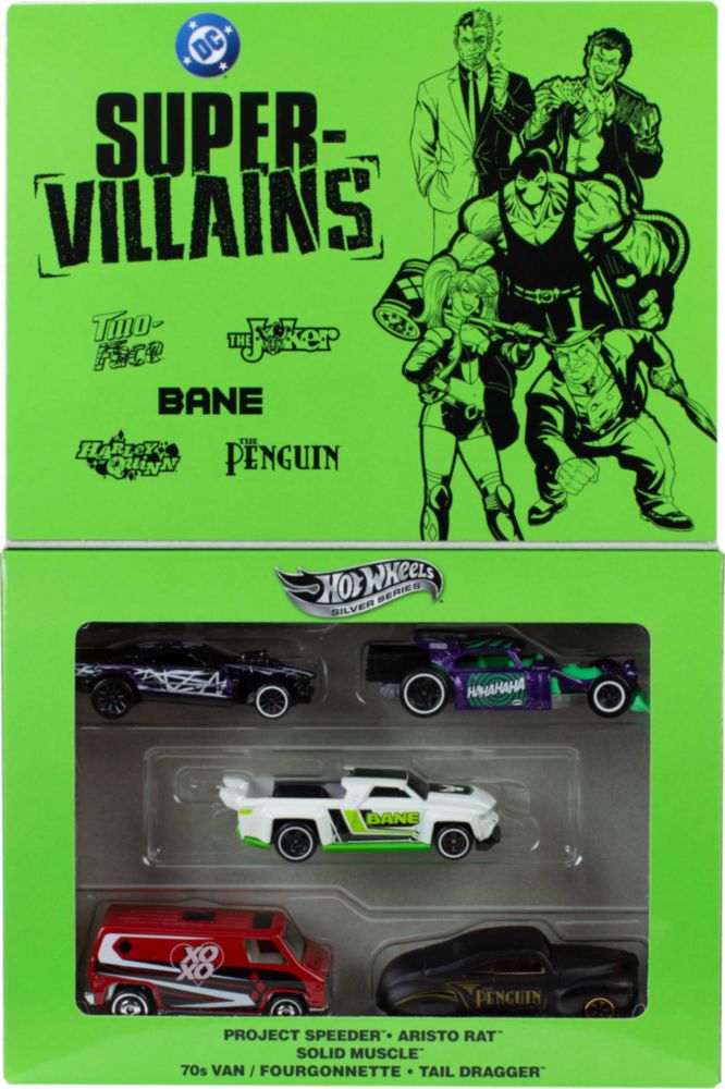 Coches de juguete Hot Wheels Batman – Pack de 5 escala 1:64 fundidos a presión
